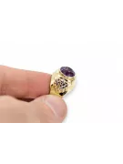 14-кв Желтое золото Александрит Кольцо Винтаж стиль vrc078y